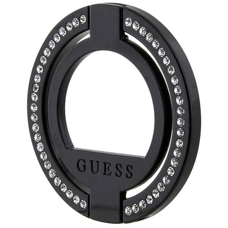 Etui Guess MagSafe Ring stand GUMRSALDGK - czarne Rhinestone