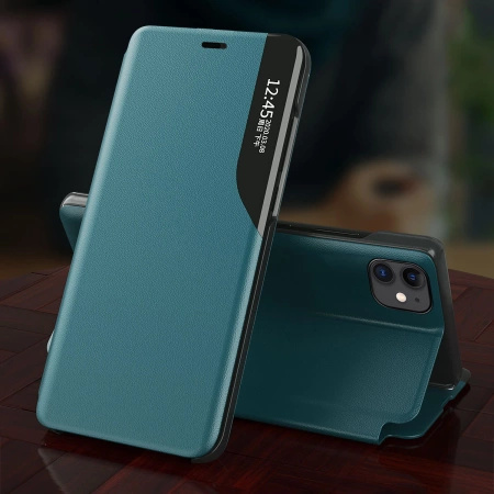 HURTEL ECO LEATHER VIEW CASE POKROWIEC DO IPHONE 13 ETUI Z KLAPKĄ PODSTAWKA