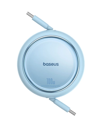 Kabel wysuwany Baseus Free2Draw Mini USB-C - USB-C 100W 1m - niebieski