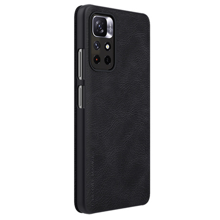 Nillkin Qin Case etui do Xiaomi Redmi Note 11T 5G / Note 11S 5G / Note 11 5G (China) / Poco M4 Pro 5G osłona na aparat kabura pokrowiec obudowa z klapką czarny