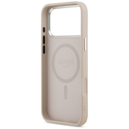 Etui Guess Triangle Logo MagSafe do      iPhone 17 Pro Max różowy