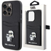 Etui Karl Lagerfeld Saffiano Cardslot Karl&Choupette Metal Pin do iPhone 15 Pro - czarne