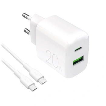 PURO ŁADOWARKA SIECIOWA 20W USB-A USB-C DO TELEFONÓW APPLE IPHONE 13 14 PRO