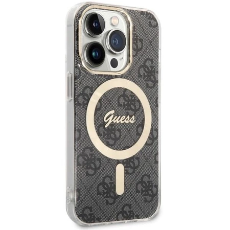 Etui Guess 4G MagSafe na iPhone 14 Pro - czarne