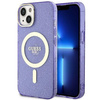 Etui Guess GUHMP14MHCMCGU na iPhone 14 Plus 6.7" purpurowy/purple hardcase Glitter Gold MagSafe