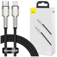 Baseus Cafule Metal Data kabel USB Typ C - Lightning 20 W Power Delivery 1 m czarny (CATLJK-A01)