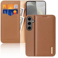 Etui Dux Ducis Hivo z klapką i blokadą RFID do Samsung Galaxy S24+ - brązowe