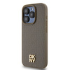DKNY ETUI HARDCASE DO IPHONE 14 PRO MAX 6.7 LEATHER PATTERN METAL LOGO