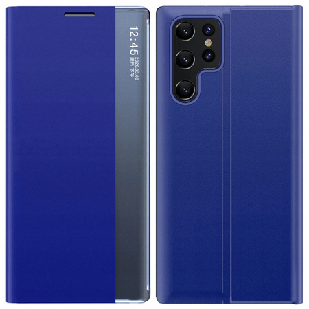 Etui New Sleep View Case do Samsung S24 Ultra z klapką - niebieskie
