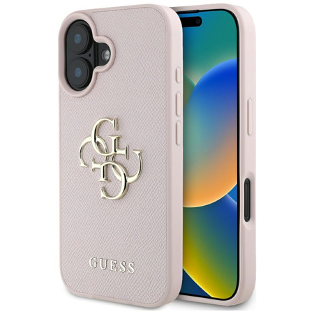 GUESS POKROWIEC TPU DO IPHONE 16 4G LOGO GRANULOWANE WERSJA CLASSIC