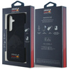Etui Red Bull Leather Meshed Debossed    Bull MagSafe do Samsung Galaxy S25 granatowy