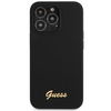 Etui Guess GUHCP13XLSLMGBK na iPhone 13 Pro Max 6.7" black/czarny hardcase Silicone Script Gold Logo