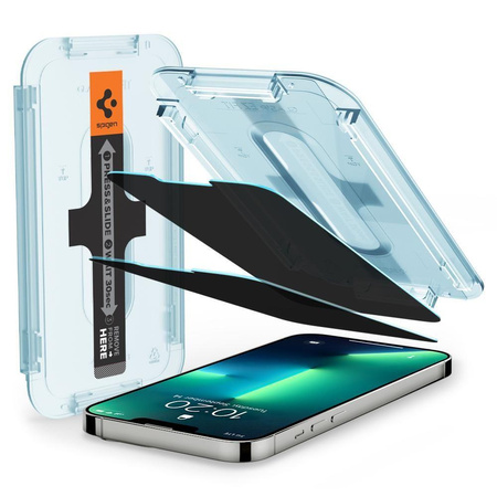 SZKŁO HARTOWANE SPIGEN GLAS.TR ”EZ FIT” 2-PACK IPHONE 13 / 13 PRO PRIVACY