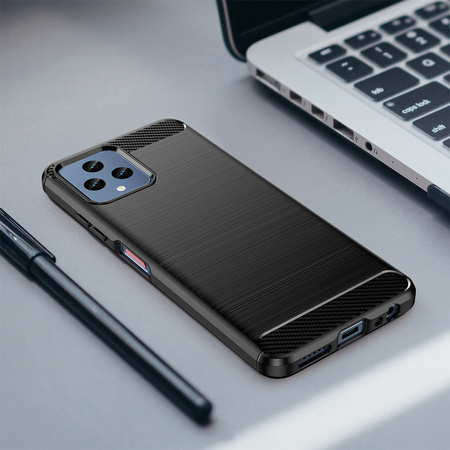 Carbon Case etui do T-Mobile Revvl 6 5G elastyczny silikonowy karbonowy pokrowiec czarne