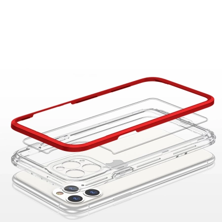 HURTEL ETUI POKROWIEC CASE ŻELOWY DO IPHONE 11 PRO MAX CLEAR 3IN1 RAMKA