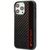 Etui Audi Carbon Fiber Stripe na iPhone 14 Pro - czarne AUS-TPUPCIP14P-R8/D1-BK