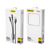 Dudao kabel przewód USB 2w1 do ładowania USB-A - USB Typ C / micro USB / Lightning 6A 1,2m czarny (TGL2)