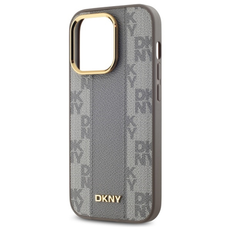 DKNY ETUI HARDCASE DO IPHONE 14 PRO 6.1 LEATHER CHECKERED MONO PATTERN