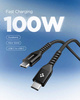 Spigen Essential USB C to USB C 100W Fabric Cable, black EB10010CCA
