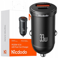 MCDODO POWERFUL FAST CAR CHARGER FOR PHONE 2X USB USB-C 33W LED