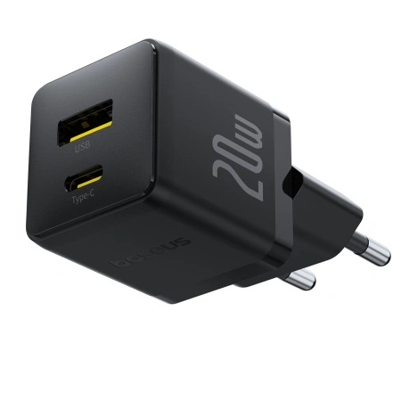 BASEUS ŁADOWARKA SIECIOWA 20W USB-C USB-A DO TELEFONÓW I URZĄDZEŃ SZYBKIE