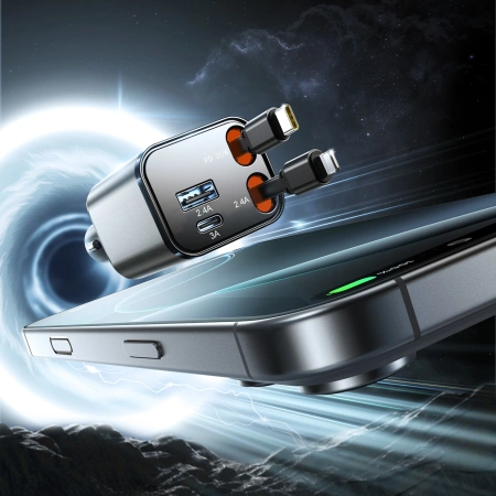 JOYROOM ŁADOWARKA SAMOCHODOWA 30W 4W1 Z KABLAMI DO APPLE IPHONE 12 13 14