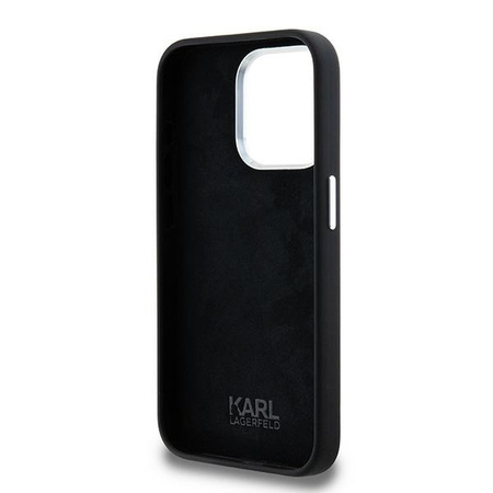 KARL LAGERFELD SILIKONOWE ETUI HARDCASE DO IPHONE 15 PRO 6.1 LOGO METALOWE