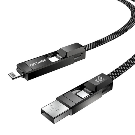 BLITZWOLF KABEL 4W1 USB-C LIGHTNING DO TELEFONÓW 240W 1,2M SZYBKIE