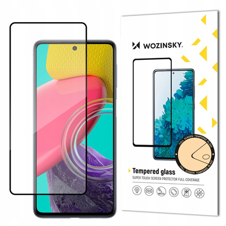 WOZINSKY SZKŁO HARTOWANE FULL GLUE DO SAMSUNG GALAXY M53 5G Z RAMKĄ OCHRONA