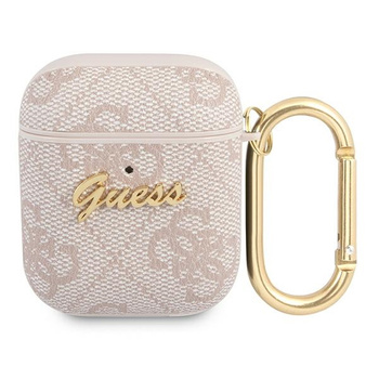 GUESS ETUI DO SŁUCHAWEK AIRPODS 1 2 4G SCRIPT METAL COLLECTION OCHRONNE