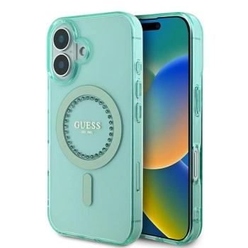 GUESS ETUI HARDCASE DO IPHONE 16 6.1 DO MAGSAFE IML RHINESTONES OCHRONNE