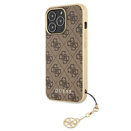 Etui Guess GUHCP13LGF4GBR na iPhone 13 Pro / 13 - brązowe 4G Charms Collection
