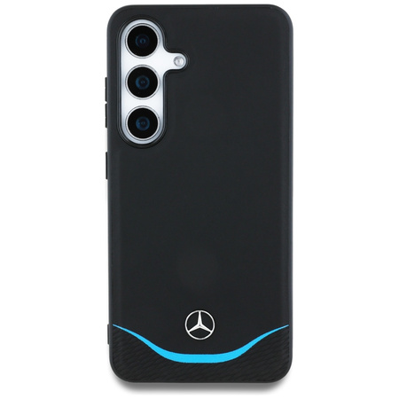 MERCEDES ETUI LEATHER CONTRASTED BLUE HORIZONTAL CURVE DO SAMSUNG GALAXY