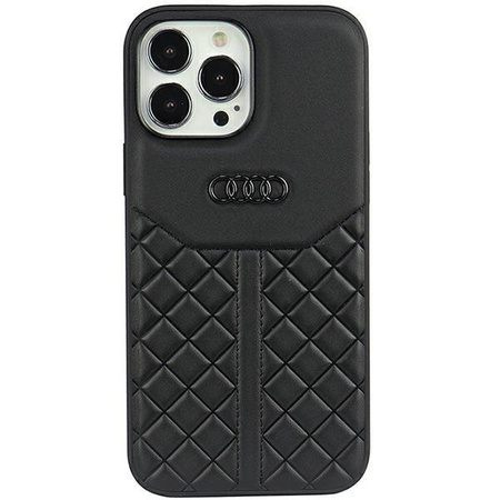 Etui Audi Genuine Leather na iPhone 13 Pro Max 6.7" - czarne AU-TPUPCIP13PM-Q8/D1-BK