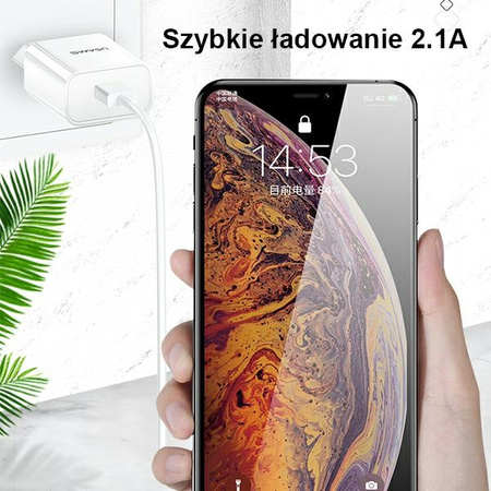 USAMS ŁADOWARKA 1XUSB DO LIGHTNING FAST CHARGING DO IPHONE 11 12 13 14 2,1A