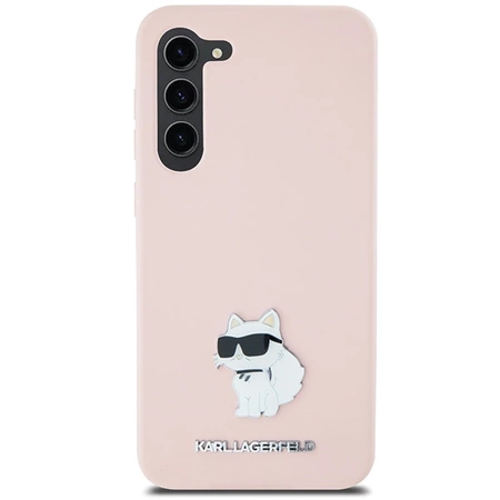 Etui Karl Lagerfeld Silicone Choupette Metal Pin na Samsung Galaxy S23+ - różowe