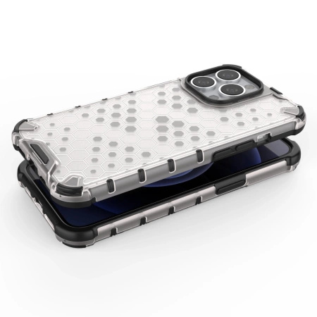 HURTEL ETUI PANCERNE HONEYCOMB DO IPHONE 13 PRO Z ŻELOWĄ RAMKĄ OCHRONA