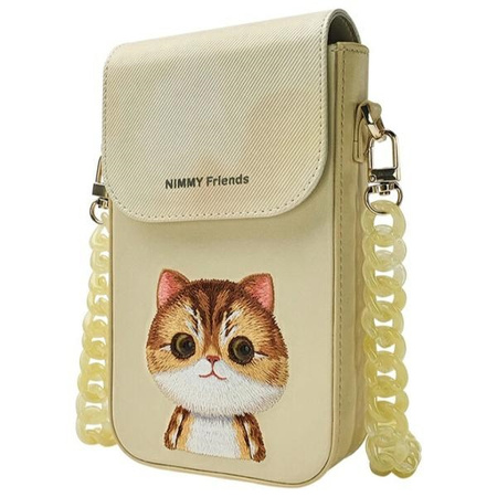 Nimmy Zestaw 3w1 torebka na telefon +    portfel + etui na lokalizator khaki Big Eyed Pet 2.0 Cat