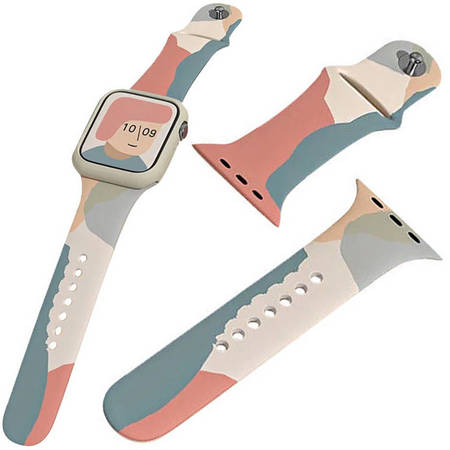 Strap Moro opaska do Apple Watch 8 / 7 / 6 / SE / 5 / 4 / 3 / 2 (41mm / 40mm / 38mm) silikonowy pasek bransoletka do zegarka wzór 3
