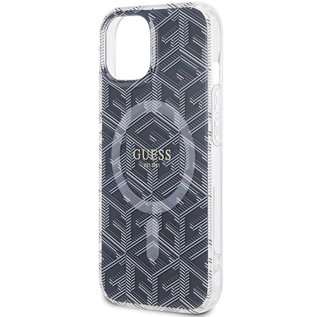 Etui Guess IML GCube MagSafe na iPhone 15 Plus / 14 Plus - czarne