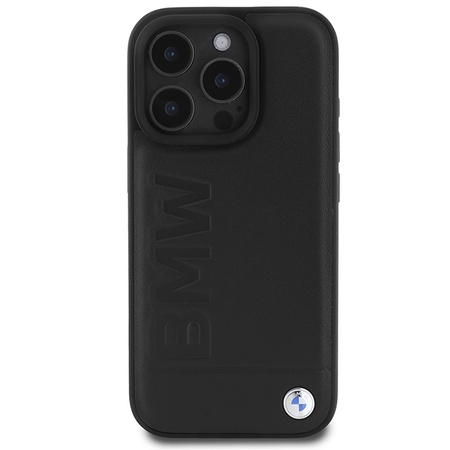 BMW BMHMP16LSLLBK iPhone 16 Pro 6.3czarny/black hardcase Leather Hot Stamp MagSafe