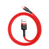 Baseus Cafule Cable wytrzymały nylonowy kabel przewód USB / Lightning QC3.0 2.4A 0,5M czerwony (CALKLF-A09)