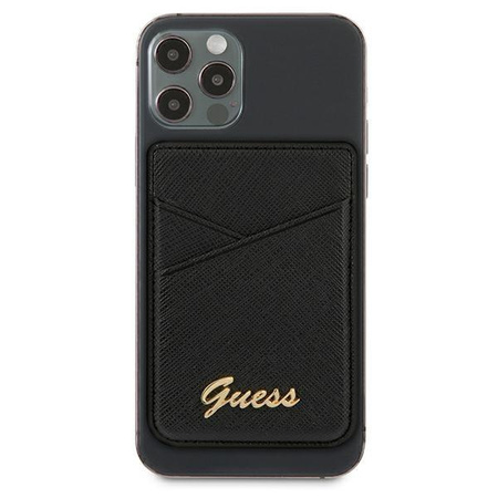 Guess Wallet Card Slot GUWMSSASLBK MagSafe Saffiano czarny/black