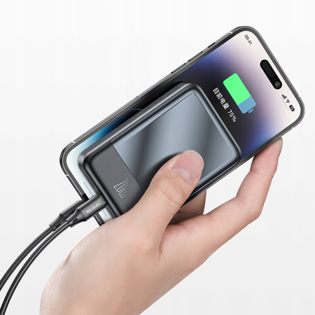 MCDODO POWERBANK BEZPRZEWODOWY 10000MAH 20W INDUKCYJNY + KABEL USB-C DO MAGSAFE IPHONE 12 13 14 15 MINI PLUS PRO MAX CZARNY