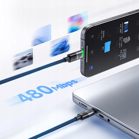 MCDODO USB-C 2IN1 FAST CHARGING CABLE FOR IPHONE MACBOOK LED 100W 2M