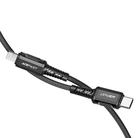 Acefast kabel MFI USB Typ C - Lightning 1,2m, 30W, 3A czarny (C1-01 black)