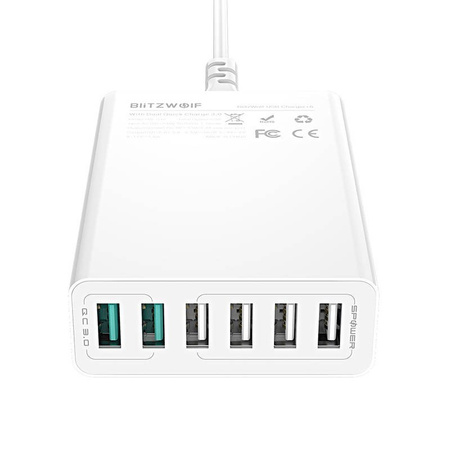 BLITZWOLF ŁADOWARKA 6X USB BW-S15 DO TELEFONÓW QC 3.0 60W SZYBKIE ŁADOWANIE