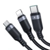 Kabel 3-w-1 Joyroom Multi-Use Series S-1T3018A18 Lightning USB-C micro USB 1.2m - czarny