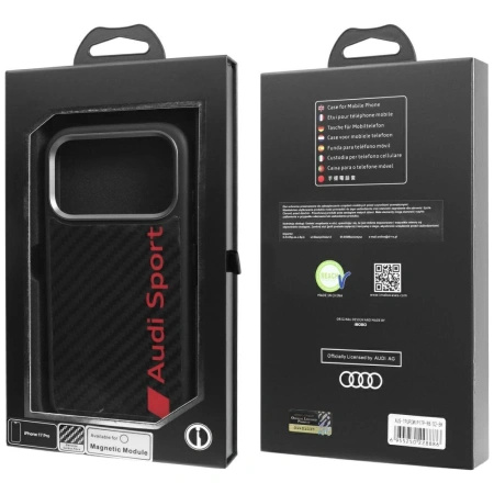 AUDI ETUI R8 CARBON FIBER MAGSAFE DO IPHONE 17 PRO Z OCHRONĄ PRZED