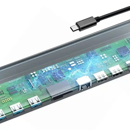 BASEUS HUB USB-C ADAPTER DO LAPTOP TELEFON HDMI USB 3.0 RJ45 SD MICROSD